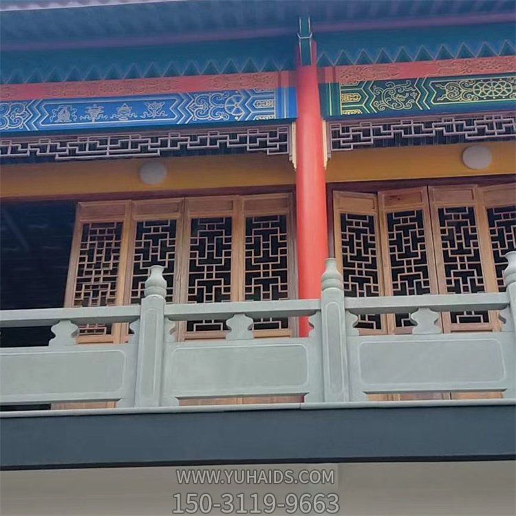 青石雕刻欄板 寺院建筑陽臺(tái)防護(hù)欄桿雕塑