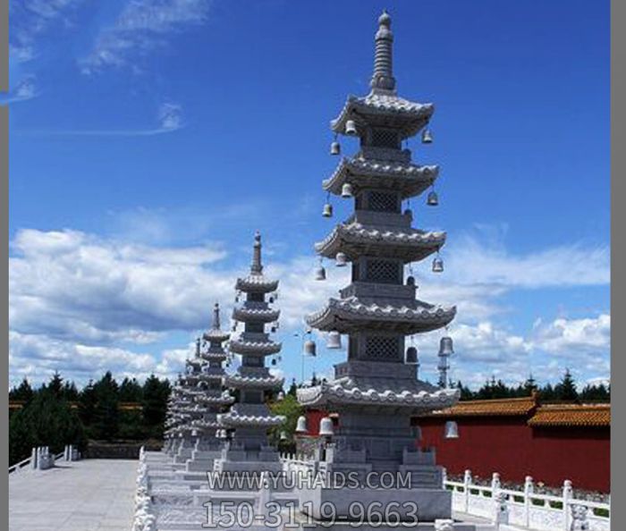 園林景觀鏤空仿古大理石佛塔雕塑