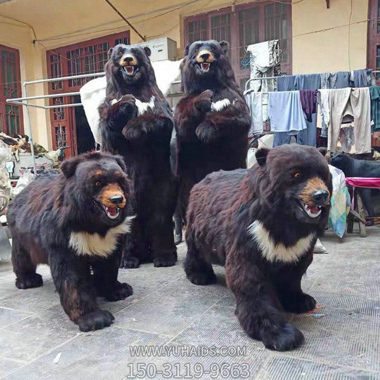 動物園景點展廳裝飾擺放 樹脂皮毛仿真熊動物雕塑