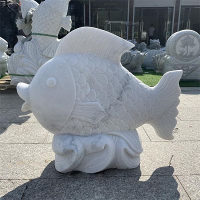 大理石石雕園林景觀園林魚(yú)