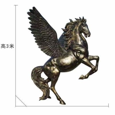 園林大型玻璃鋼仿銅飛馬雕塑