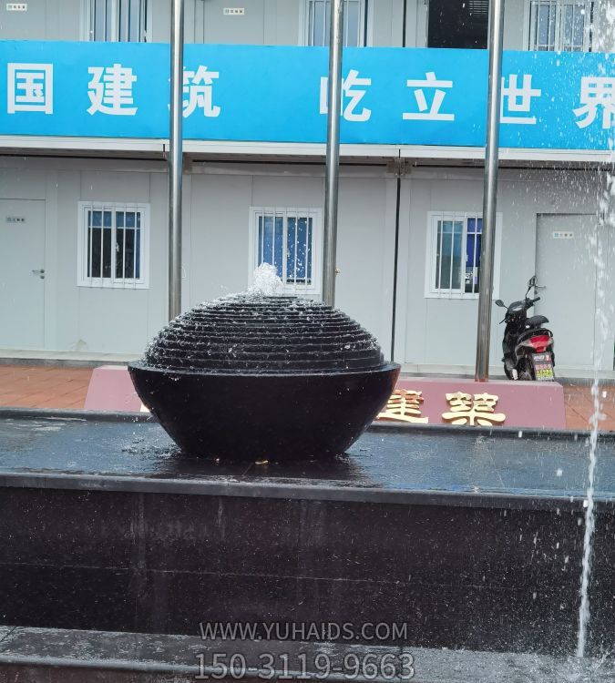 中國(guó)黑流水噴泉園林水池子石雕擺件雕塑