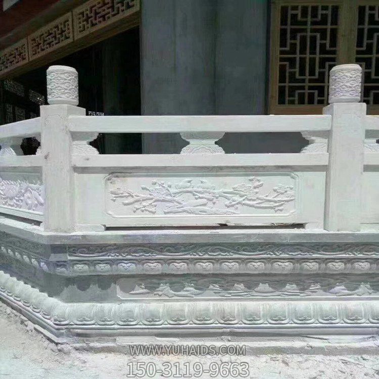 中式仿古石雕漢白玉欄板景點(diǎn)寺廟臺(tái)階防護(hù)圍欄雕塑