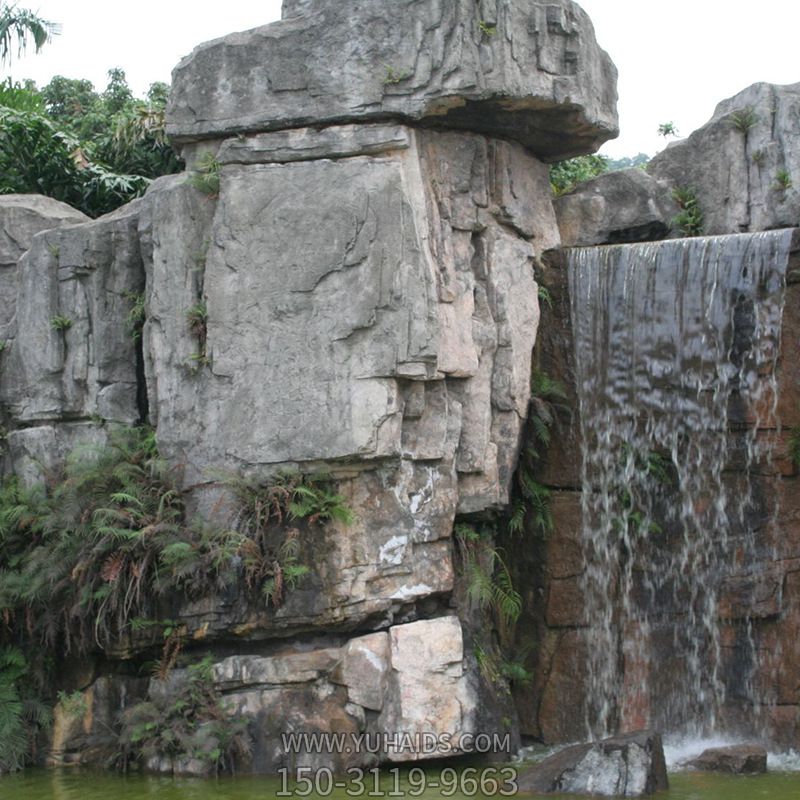 景區(qū)塑石假山流水瀑布水池景觀雕塑