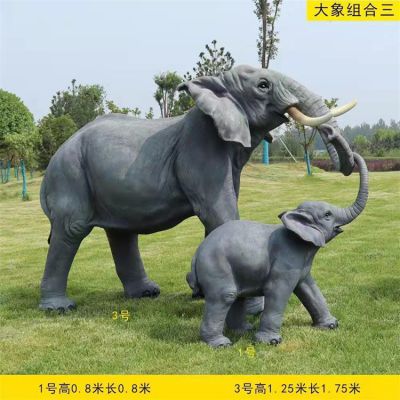 動(dòng)物園景區(qū)玻璃鋼大型仿真動(dòng)物大象雕塑