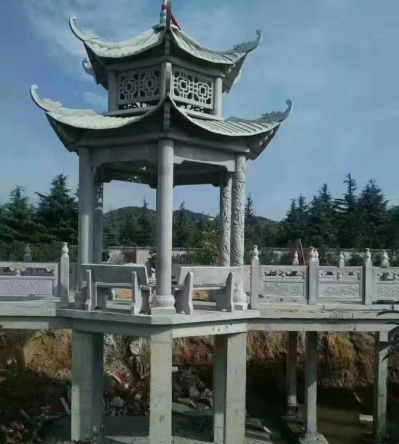 公園造景裝飾青石仿古建筑復頂休息涼亭