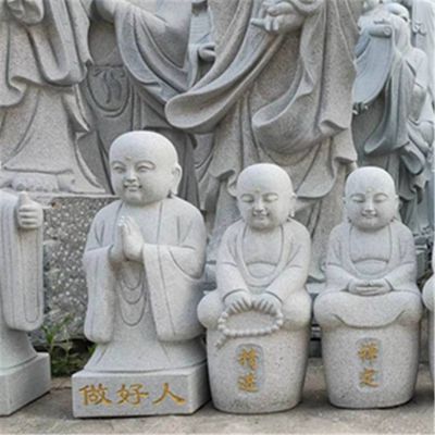 花崗巖石雕寺廟小沙彌雕塑